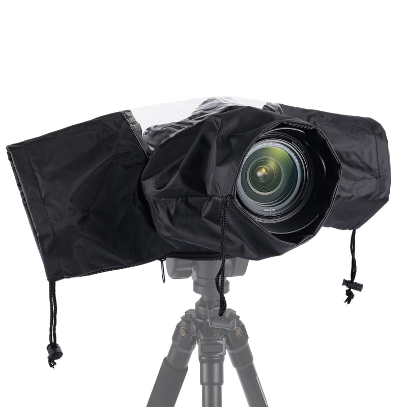 [Australia - AusPower] - Camera Rain Cover, Mini Waterproof Camera Cover Nylon Camera Raincoat with Drawstring & Sleeves Suitable for SLR Cameras with Various Long & Short Lenses Viewfinders 