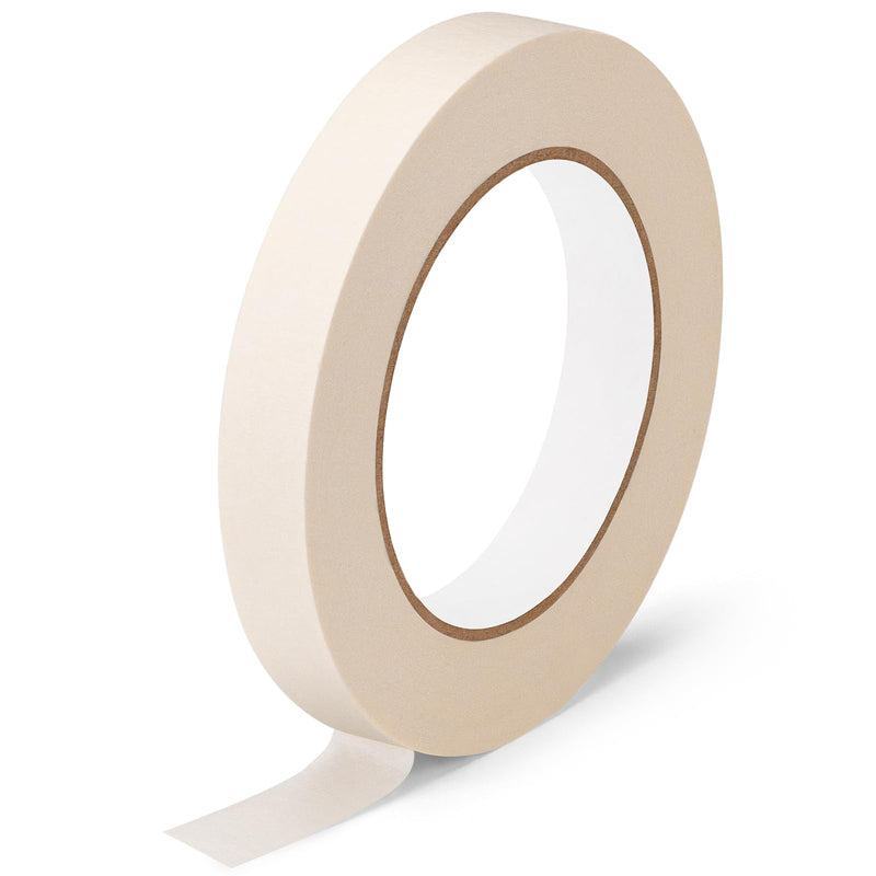 [Australia - AusPower] - KICNIC White Masking Tape 1 Pack, General Purpose Painter's Tape 0.7inch x 60yard, Beige Crepe Paper Tape for Painting, Labeling, Packing, Craft, Art 1 Roll 