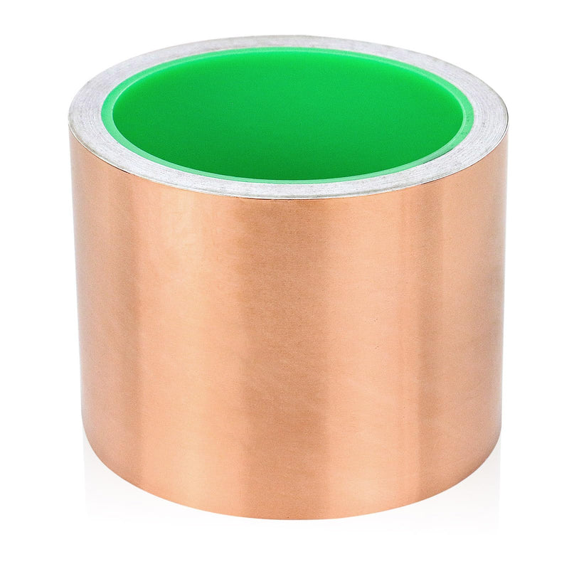 BOMEI PACK 3 Inch Copper Foil Tape,Copper Tape with Conductive Adhesive for Guitar, Gold Duct Tape Metal Foil Adhesive Duct Tape for Electrical Repairs, (3 Inch)