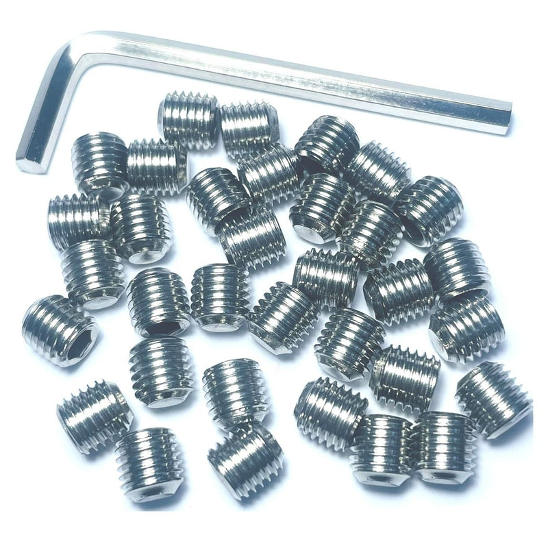 [Australia - AusPower] - 34pcs Set Screws 5/16-24 x 5/16" inch 304 Stainless Steel Allen Head Hex Hexagon Socket Set Screws with Allen Wrench,Set Grub Screws Hex Allen Head Socket Set Screws.(5/16" Length) 