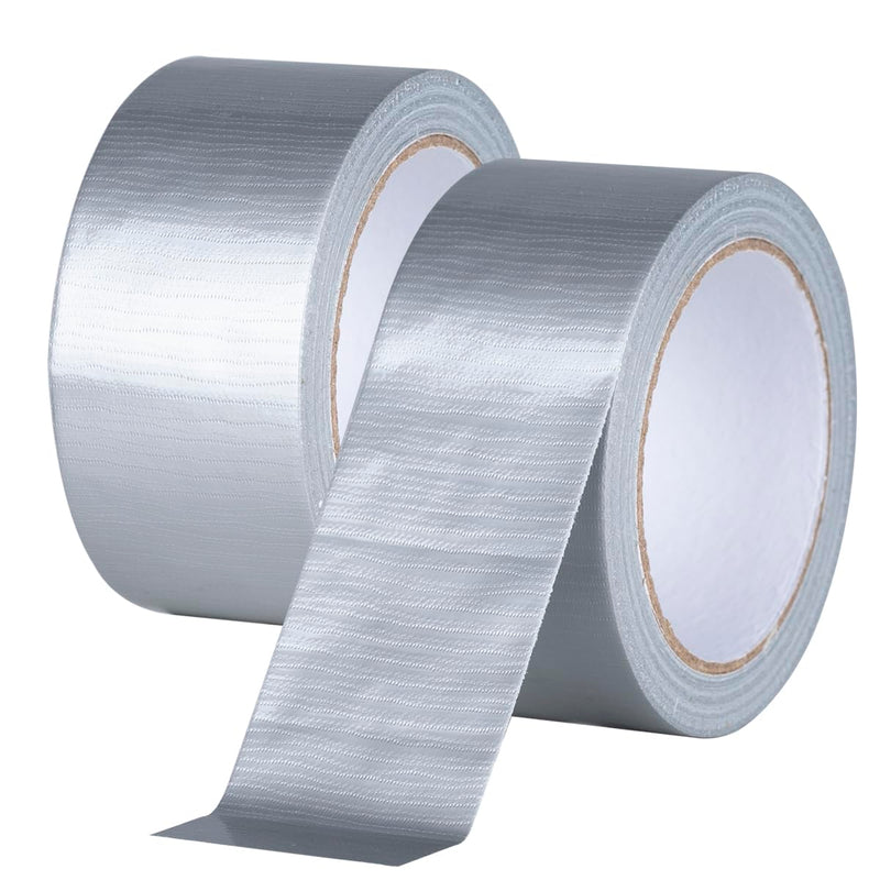 [Australia - AusPower] - XUXU 2 Pack Duct Tape Heavy Duty Waterproof Silver Duct Tape, Strong Adhesive Duct Tape Bulk for Indoor Outdoor Repairs Tear by Hand, 40 Yards x 2 Inch Total 