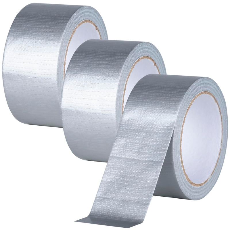 [Australia - AusPower] - XUXU 3 Pack Duct Tape Heavy Duty Waterproof Silver Duct Tape, Strong Adhesive Duct Tape Bulk for Indoor Outdoor Repairs Tear by Hand, 60 Yards x 2 Inch Total 