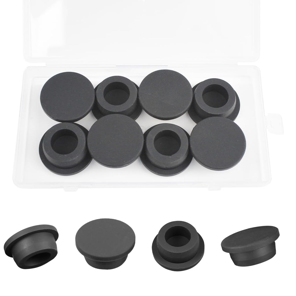 8Pcs 1"/26mm Rubber Plugs for Holes-T Type Silicone Stopper Black Hole Plugs Sink Cover, Round Snap-On Bottle Metal Tube Bore Furniture End Caps Inserts Waterproof 26mm(1")