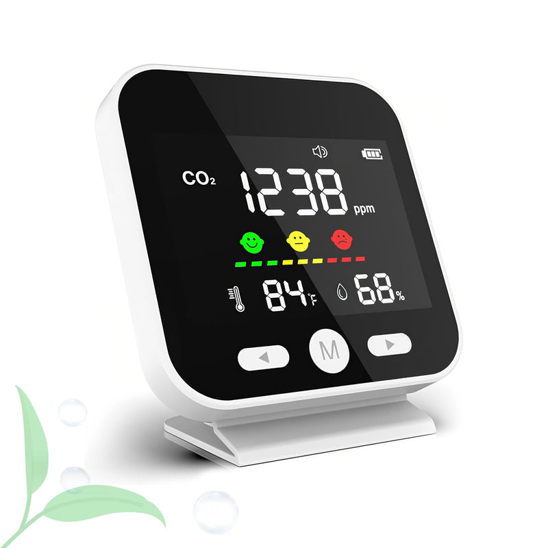 [Australia - AusPower] - CO2 Detector with Bonus Humidity & Temperature Readings & Alarm, 3-in-1 Air Quality Monitor Indoor, Portable CO2 Detector for Travel, Air Quality Tester for Home, Hotel, Office, Car 