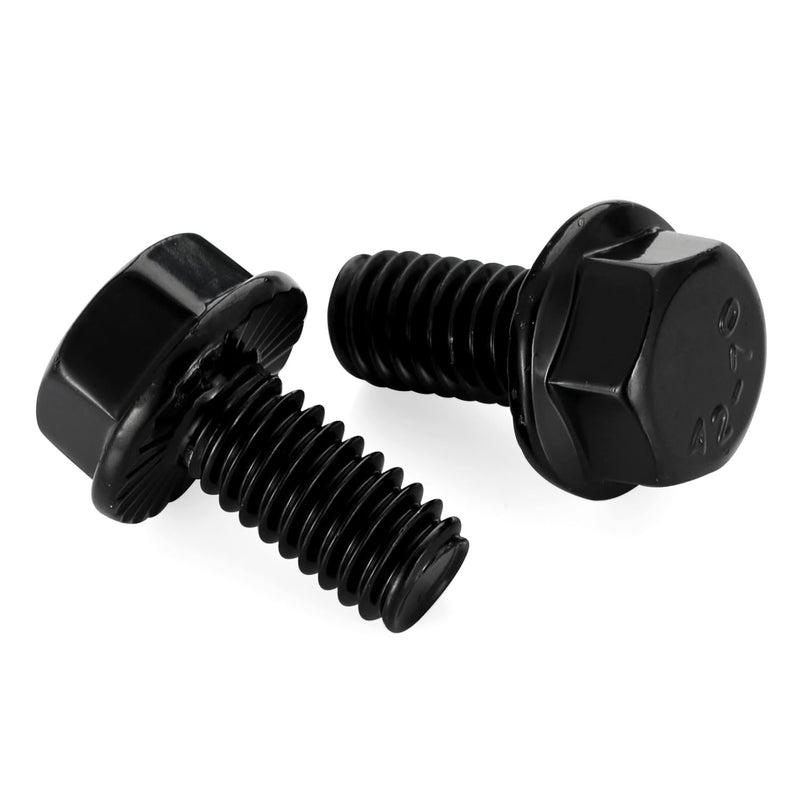 [Australia - AusPower] - 1/4-20 x 1/2" Flanged Hex Head Bolts Flange Hexagon Screws, Stainless Steel A2 Black Finish, DIN 6921, 25 PCS 1/4-20 x 1/2" 