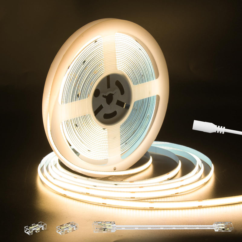 [Australia - AusPower] - MIWISE COB LED Strip 32.8ft/10m,CRI 90+ Warm White 3000K High Lumen Super Bright Flexible DC24V LED Tape Light,for Cabinet Home Office DIY Lighting Projects(Adapter&Controller NOT Included) 3000K-32.8ft/10m 