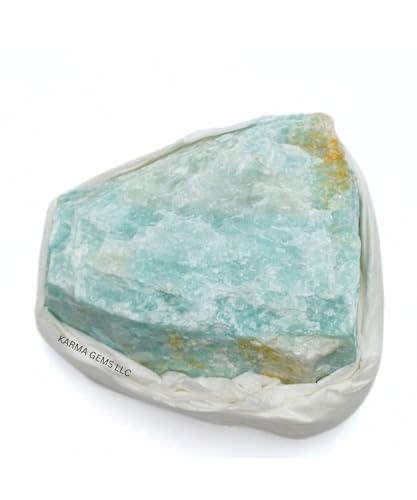 Raw Amazonite Flat Stone - Heals Emotional Balance, Overactive Mind & Helps to Meditate - Suitable for Home Decoration and Stone Collection - Mines Rough and Unpolished Stone