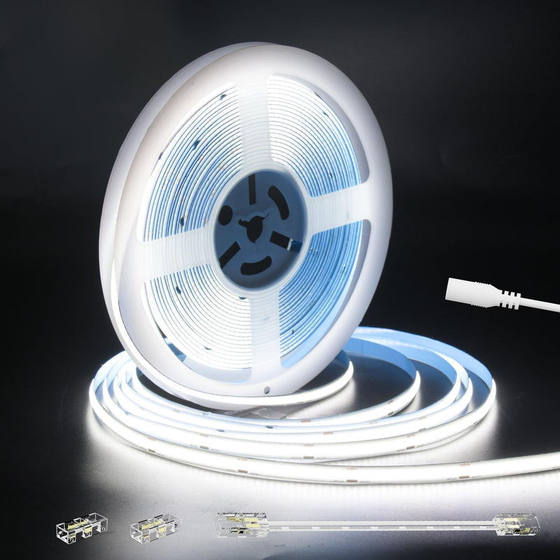 [Australia - AusPower] - MIWISE COB LED Strip 32.8ft/10m,CRI 90+ Daylight White 6000K High Lumen Super Bright Flexible DC24V LED Tape Light,for Cabinet Home Office DIY Lighting Projects(Adapter&Controller NOT Included) 6000K-32.8ft/10m 