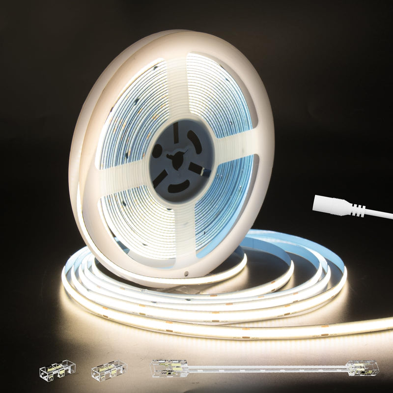 [Australia - AusPower] - MIWISE COB LED Strip 32.8ft/10m,CRI 90+ Natural White 4000K High Lumen Super Bright Flexible DC24V LED Tape Light,for Cabinet Home Office DIY Lighting Projects(Adapter&Controller NOT Included) 4000K-32.8ft/10m 