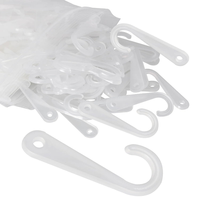 [Australia - AusPower] - 200pcs Plastic Display J Hooks for Socks Clothing Retail Display Hanger Question Mark Hooks Suitable for Hats T-Shirts Shirts Towels Gloves Small Items, Transparent 