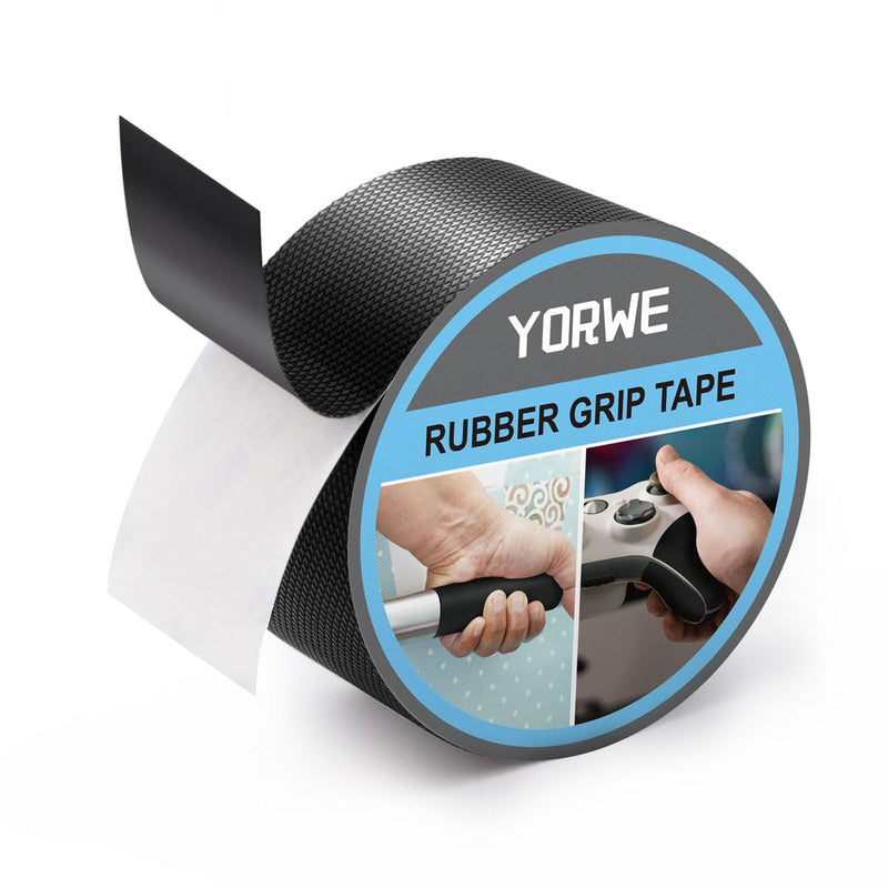 [Australia - AusPower] - Rubber Grip Tape, Ultra-Thin Strong Adhesive Anti-Slip Waterproof Heat Resistant Wear-Resistant Cushion Pad, Making Handles or Contact Surfaces Safer, with Grip and Comfort (Black, 2In x 10Ft) Black 