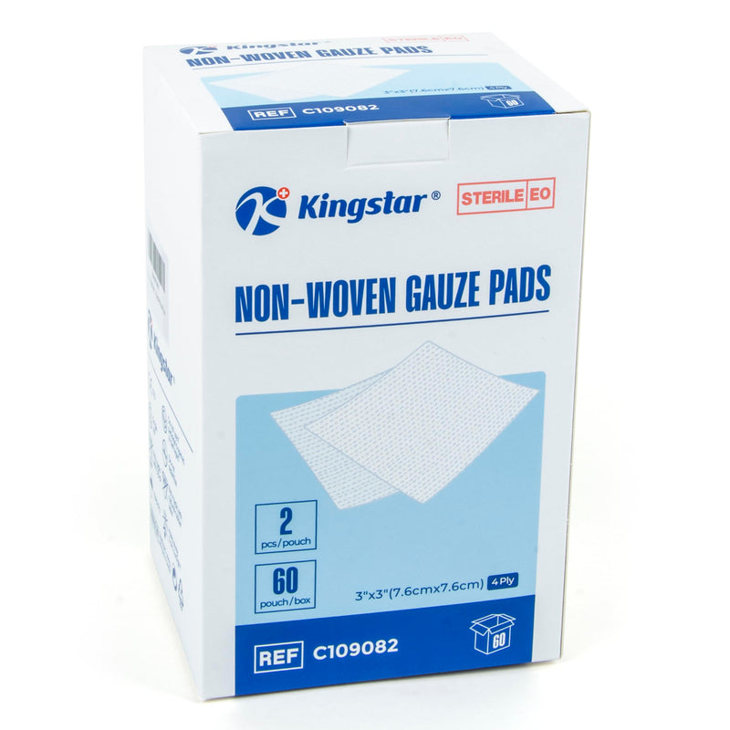 [Australia - AusPower] - Sterile Nonwoven Gauze Pads, 3"x 3" Wound Dressing, 60 Packs - 120 Pieces Superior Soft Sponge Pads, Higher Absorbent Gauze Compresses for Trauma or Post-Operative Wound Care 3"*3" 