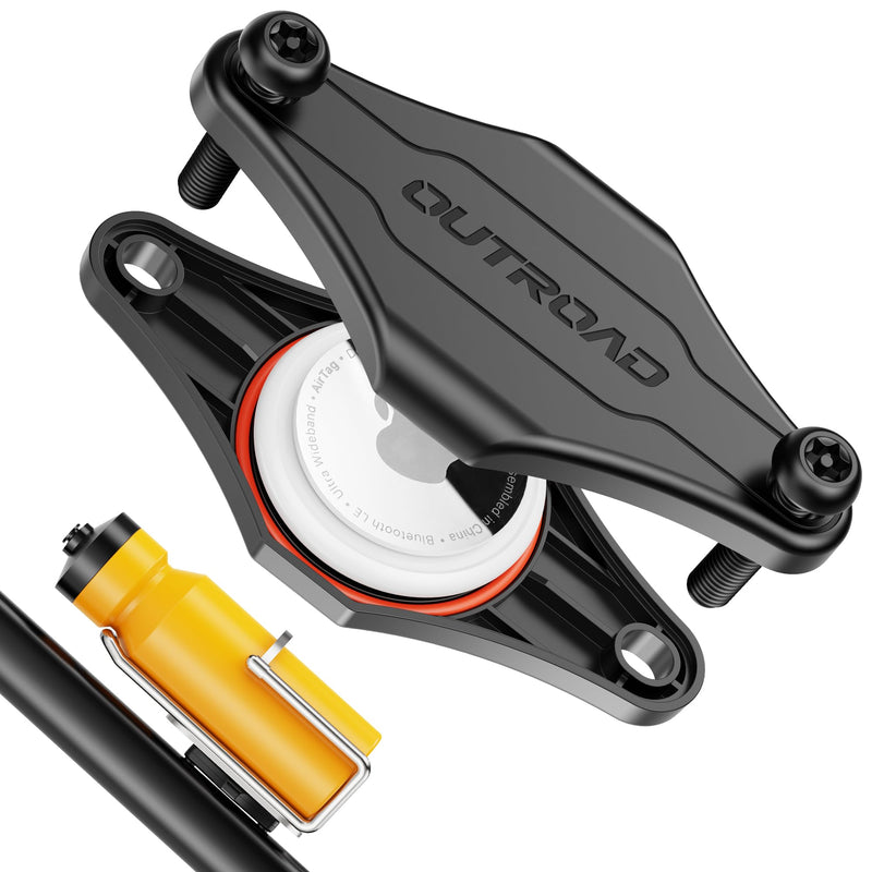[Australia - AusPower] - CITYWAY Waterproof AirTag Bike Mount, Hidden Under Bottle Cage | M5 Black Security Screws | Light Weight, Inconspicuous Security (Black) 1 Pack 