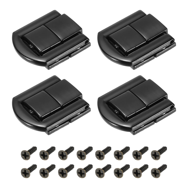 [Australia - AusPower] - uxcell 4Pcs Toggle Catch Lock, 0.98" x 0.79" (LxW) Zinc Alloy Hasp Lock Latch Clasp for Jewelry Box Wooden Case Toolbox, Black 0.98" x 0.79" 