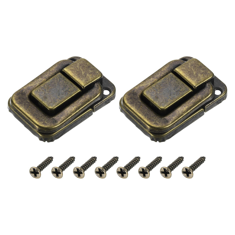 [Australia - AusPower] - uxcell 2Pcs Toggle Catch Lock, 1.89" x 1.26" (LxW) Iron Hasp Lock Latch Clasp for Jewelry Box Wooden Case Toolbox, Bronze 1.89" x 1.26" 