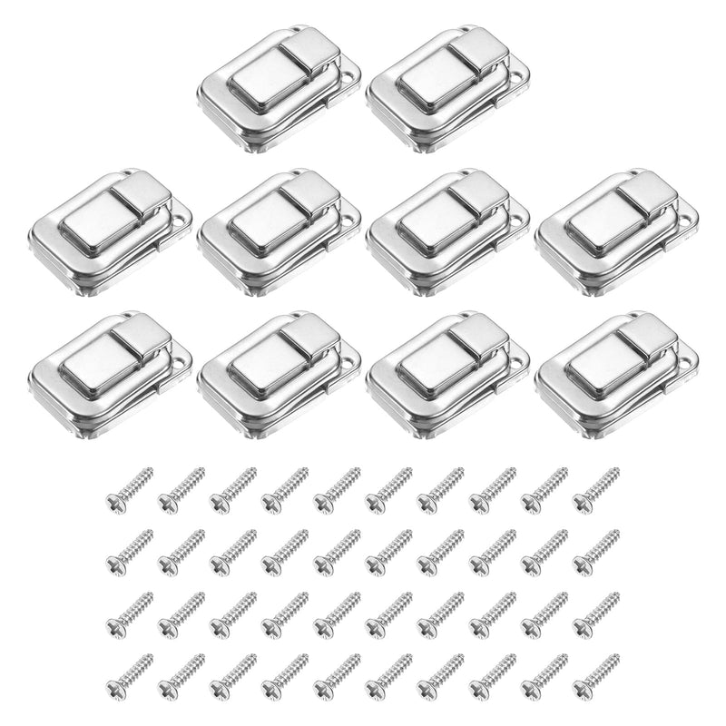 [Australia - AusPower] - uxcell 10Pcs Toggle Catch Lock, 1.89" x 1.26" (LxW) Iron Hasp Lock Latch Clasp for Jewelry Box Wooden Case Toolbox, Silver 