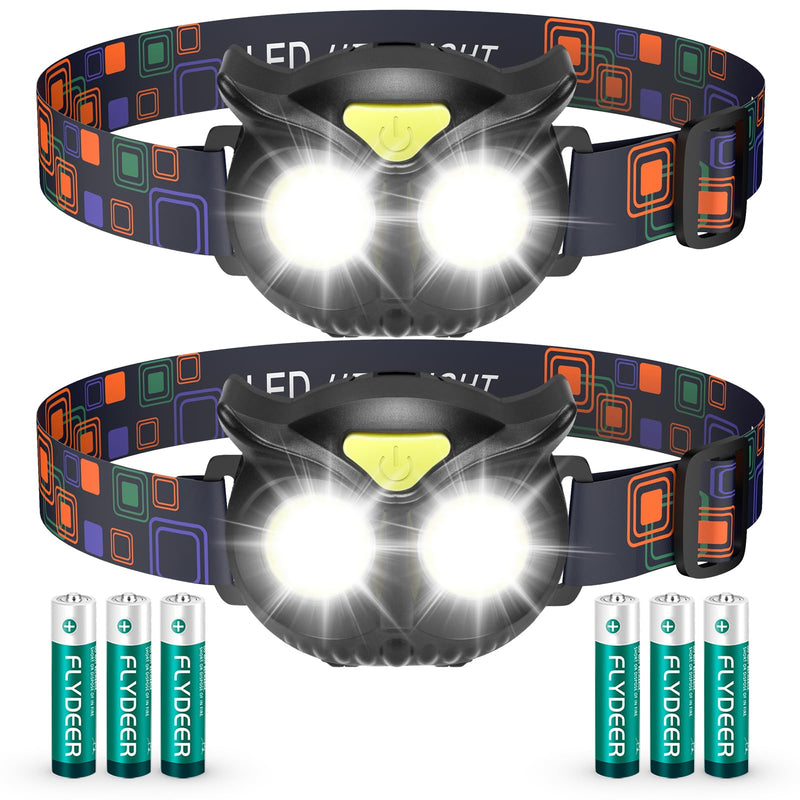 [Australia - AusPower] - Lsnisni Kids Headlamp 2 Pack,LED Head Lamp with 4 Modes,IPX5 Waterproof Head Lights for Forehead,Head Flashlight for Adults and Kids Outdoor Camping Hiking Running,6 AAA Batteries Included AAA-2 Pack 