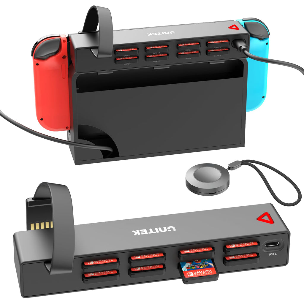 [Australia - AusPower] - Unitek Switch Game Card Reader, Upgrade Version Multi Switch Game Switcher with Remote Control, 8 Cards Reading & Quick Switching Adapters for Nintendo Switch/Switch OLED(8 Games Switching) 8 Cards Switching with Remote Control 