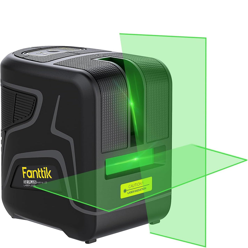 [Australia - AusPower] - Fanttik D2 PLUS Laser Level, 100 ft Green Cross Line, Vertical Beam Spread Covers of 130°, Self Leveling Mode, 2600 mAh Built-in Rechargeable Battery, USB-C, Pulse Mode, 360° Magnetic Base 