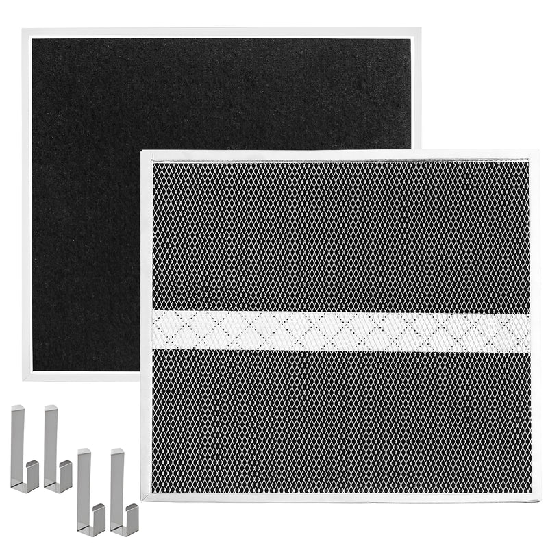 [Australia - AusPower] - WZKO Charcoal Filter for Broan Non-Ducted Range Hoods - Part Number S97020466 - Replacement Broan Range Hood Filter Set with 2 Filters and 4 Clips 