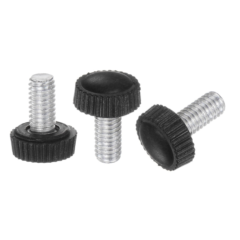 [Australia - AusPower] - uxcell 20pcs M6 x 12mm Male Thread Knurled Knobs, Thumb Screw Clamping Knobs Grip Plastic Handle Hand Knobs with Threaded Stud, Black 