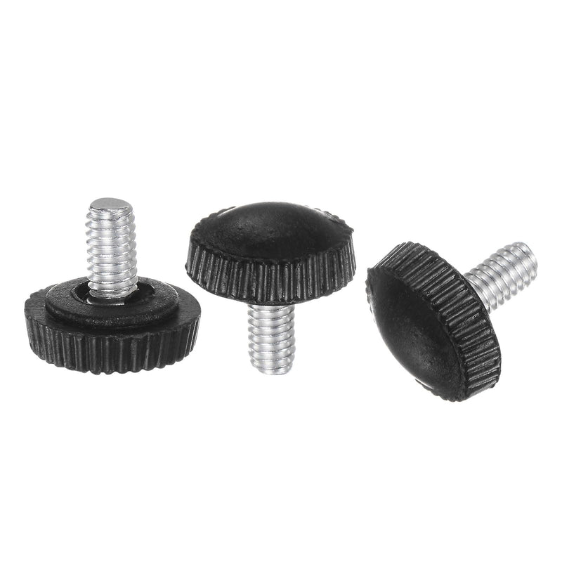 [Australia - AusPower] - uxcell 50pcs M4 x 7mm Male Thread Knurled Knobs, Thumb Screw Clamping Knobs Grip Plastic Handle Hand Knobs with Threaded Stud, Black 
