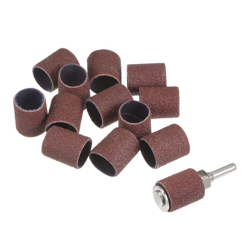 [Australia - AusPower] - uxcell 12 Pcs 3/4 Inch Sanding Sleeves Sandpaper Set 80 Grit with 0.24 Inch Drum Mandrels for Rotary Tools 