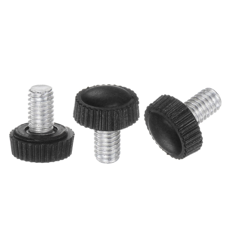 [Australia - AusPower] - uxcell 30pcs M6 x 9mm Male Thread Knurled Knobs, Thumb Screw Clamping Knobs Grip Plastic Handle Hand Knobs with Threaded Stud, Black 
