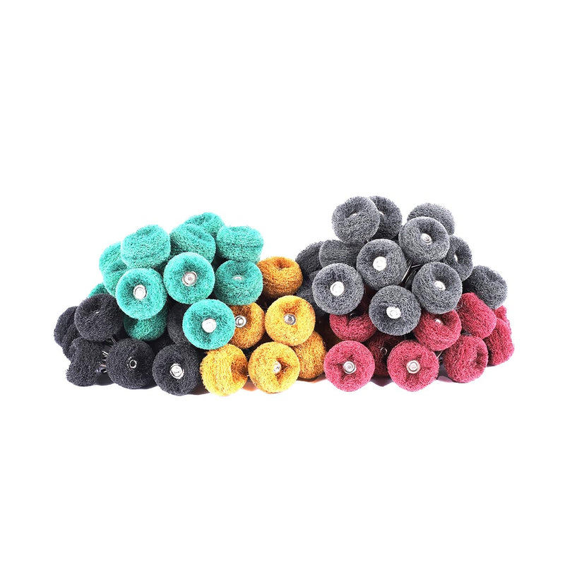 [Australia - AusPower] - 100Pcs Upgrades Abrasive Buffing Wheels,Wheels Burr for Rotary Tools-1/8(3mm) Shank,Rust Removal, Polishing.20Pcs Each Five-color set 
