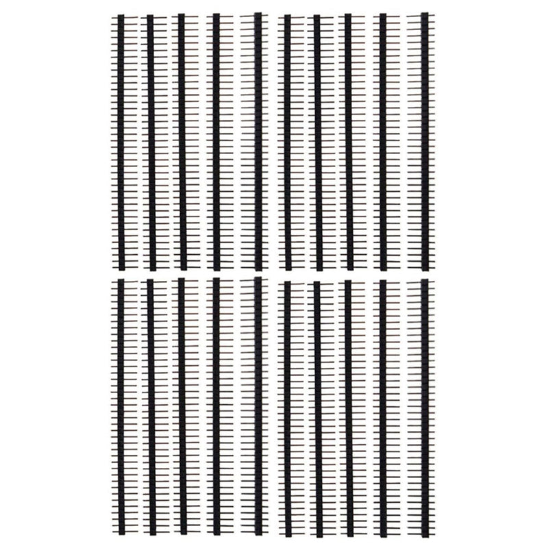 [Australia - AusPower] - 20 PCS 40P Single Row Pin Header Strip Male Header Pin Connector 2.54mm Pitch for PCB Prototype Breadboard Circuit Welding 
