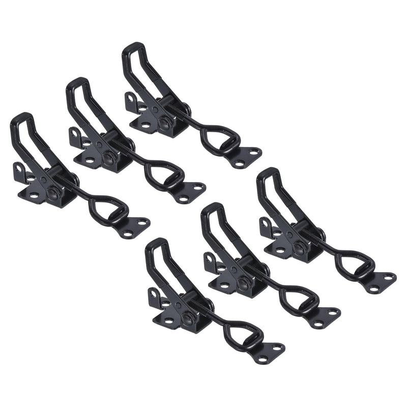 [Australia - AusPower] - uxcell 6 Pack Adjustable Toggle Clamp, Metal Pull Latch Clamp, 4002 Style Quick Release Pull Latch Toggle Clamp, for Cabinet Door Case Trunk, Black Not Included Screw 