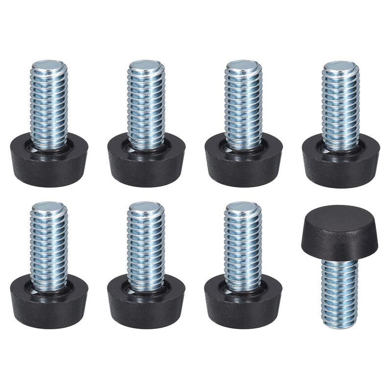 [Australia - AusPower] - uxcell Adjustable Furniture Feet, 8Pcs M8 Thread - Furniture Leveling Leg Screw in Threaded for Table, Chairs, Sofa, Wardrobe (Black) 8 