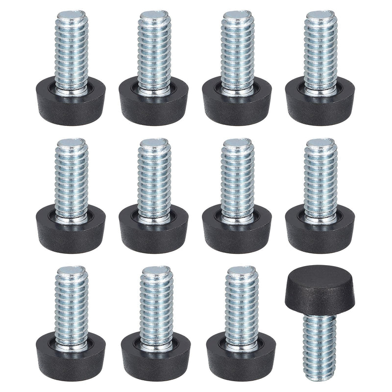 [Australia - AusPower] - uxcell Adjustable Furniture Feet, 12Pcs 5/16"-18 UNC Thread - Furniture Leveling Leg Screw in Threaded for Table, Chairs, Sofa, Wardrobe (Black) 12 