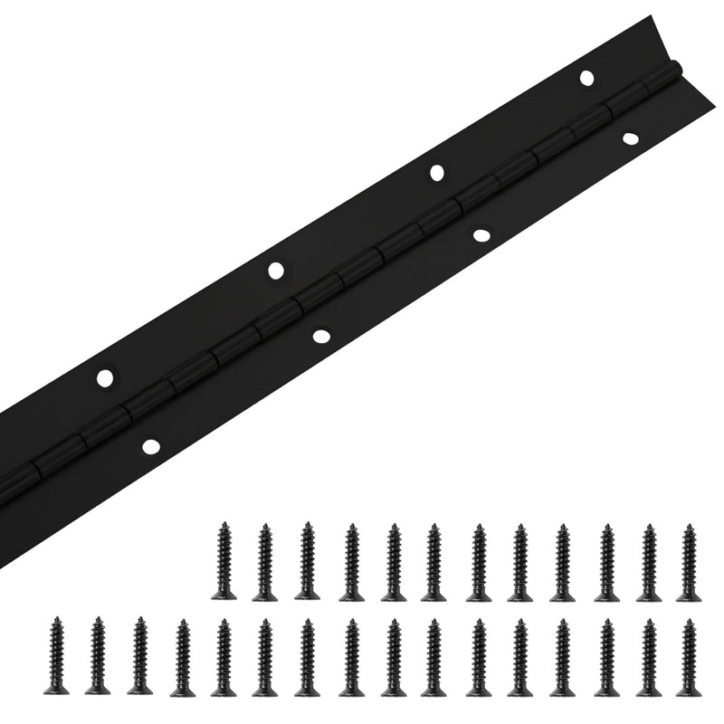 [Australia - AusPower] - Piano Hinge 48 Inch x 1.2 Inch Heavy Duty Stainless Steel Black Continuous & Piano Hinges for Cabinets Boat Marine Door, 0.04" Leaf Thickness 1.2'' Open Width 