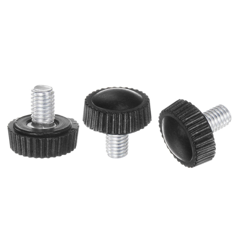 [Australia - AusPower] - uxcell 20pcs M5 x 8mm Male Thread Knurled Knobs, Thumb Screw Clamping Knobs Grip Plastic Handle Hand Knobs with Threaded Stud, Black 