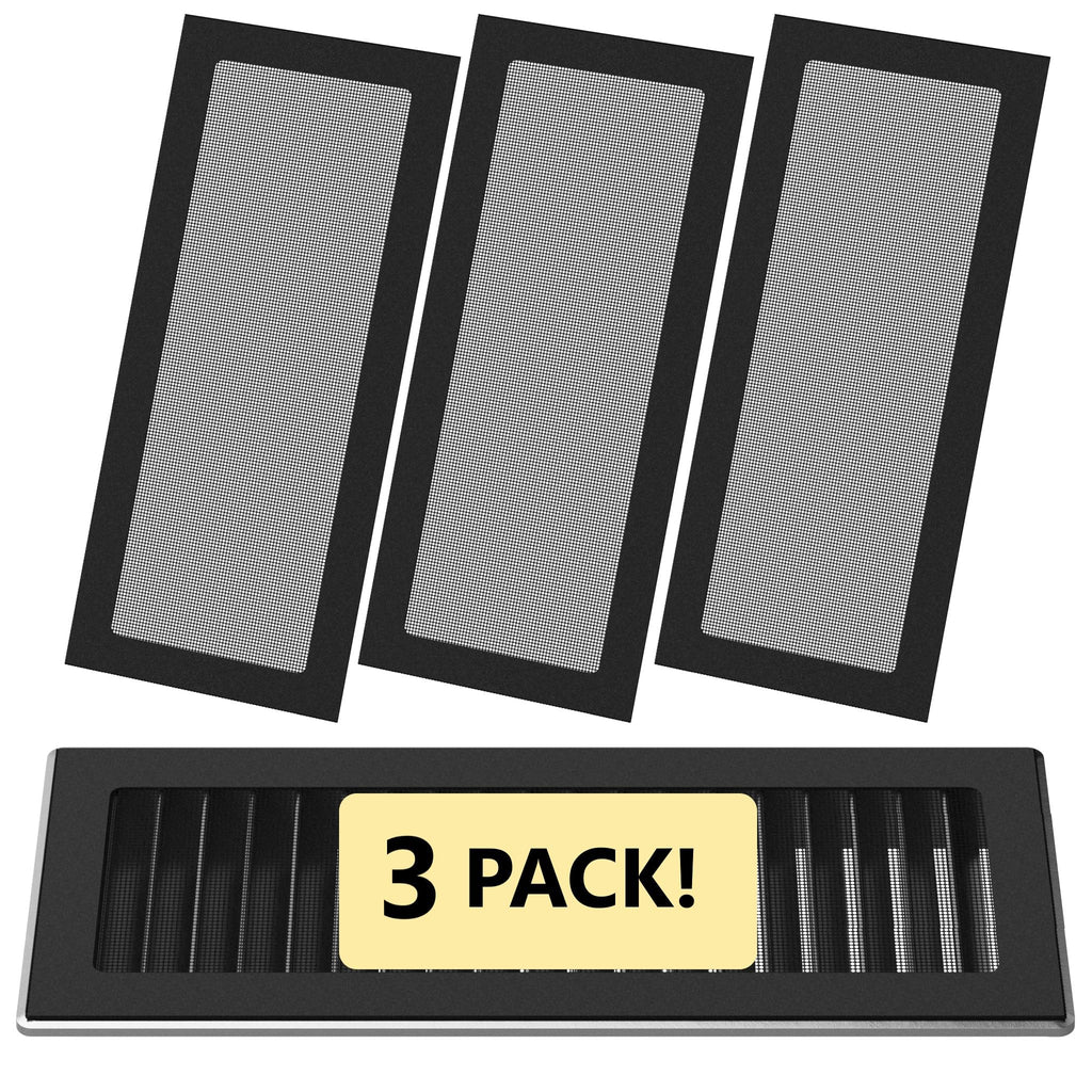 [Australia - AusPower] - Bakhir1 Vent Screen and Vent Mesh Magnetic Screen Vent Cover for Vents 3 Pk Floor Register Trap Vent Covers to Keep Bugs Out and Block Dust Particles 4x10 in 