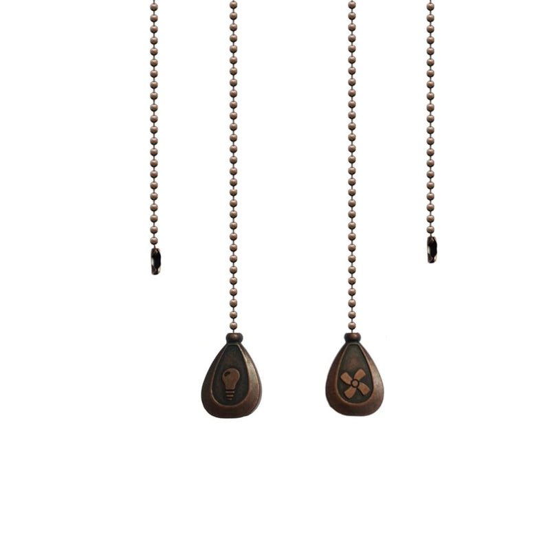 [Australia - AusPower] - QLXHBOT Ceiling Fan Pull Chain Set,Decorative Fan Pull Chain Pendant Extension, 12 Inches Lighting & Fan Beaded Ball Chain Extender with Connector - 2 Pcs 