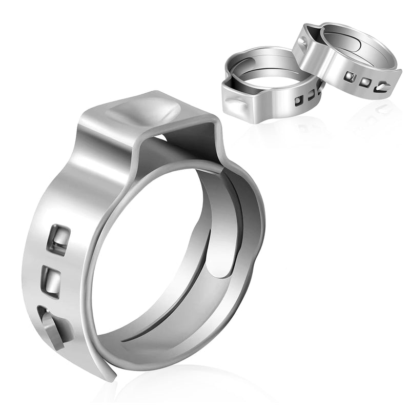 [Australia - AusPower] - 1/2 Inch Pex Crimp Ring, 100-PCs Pex Clamp Rings, Premium 304 Stainless Steel Pex Cinch Ring for Pex Fittings Connection 100 PACK 1/2 INCH 