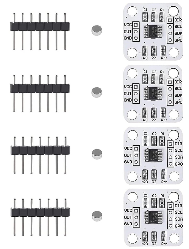 [Australia - AusPower] - 4Pcs AS5600 Magnetic Encoder 3.3V 12bit high Precision Magnetic Induction Angle Measurement Sensor Module?Mainly Used to Obtain Information Such as Progressive Motor Speed 