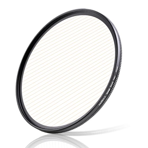 GREEN.L 72mm Gold Streak Lens Filter, Premium Optical Glass 360°Rotatable Anamorphic Flare Camera Lens Effect Filter