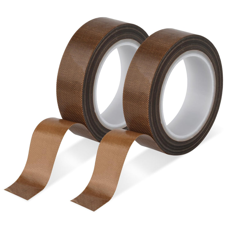 lasuroa 0.59" x 32.81ft 2 Rolls Low Friction Tape, Drawer Slide Tape Abrasion Resistance Glide Anti Squeak Tape Surface Protection PTFE Tapes for Wood, Cabinet, Curtain, Furniture (Brown)