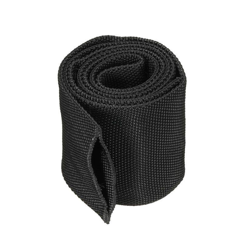 [Australia - AusPower] - PATIKIL 3.15" Flat Dia 3.3FT Nylon Protective Hose Sleeve, Cable Cover Sheath Protection for Welding Tig Torch Hydraulic Hose, Black 3.15 in x 3.3FT 