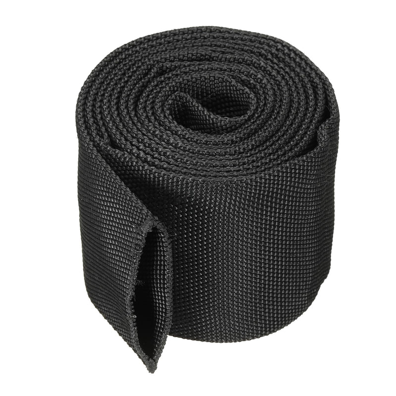[Australia - AusPower] - PATIKIL 3.15" Flat Dia 6.5FT Nylon Protective Hose Sleeve, Cable Cover Sheath Protection for Welding Tig Torch Hydraulic Hose, Black 3.15 in x 6.5FT 
