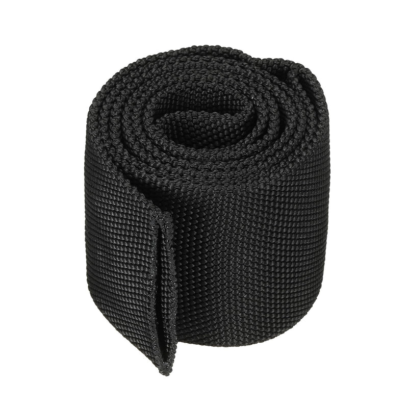 [Australia - AusPower] - PATIKIL 2.4" Flat Dia 3.3FT Nylon Protective Hose Sleeve, Cable Cover Sheath Protection for Welding Tig Torch Hydraulic Hose, Black 2.4 in x 3.3FT 