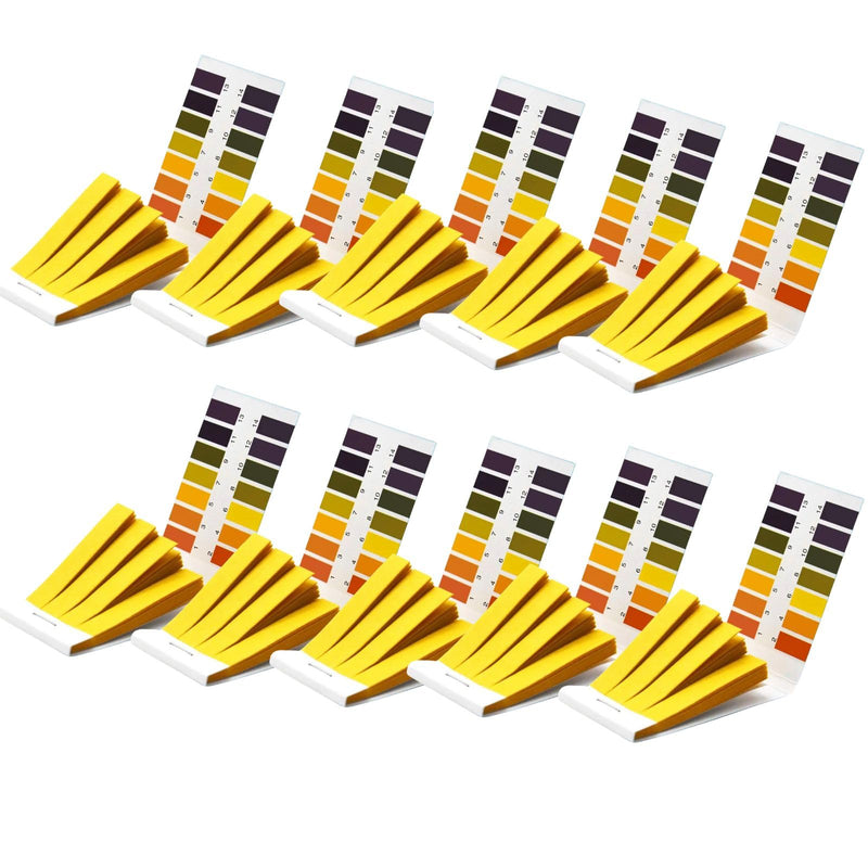 [Australia - AusPower] - 10 Pack PH Test Strips Set 800Pcs, pH 1-14 Litmus Paper pH Indicator Strips, Acid Alkali Test Paper for Teaching, Student, Chemistry Experiment, Saliva Urine Water Soil & Diet pH Monitoring 10Pack pH Test Strips 