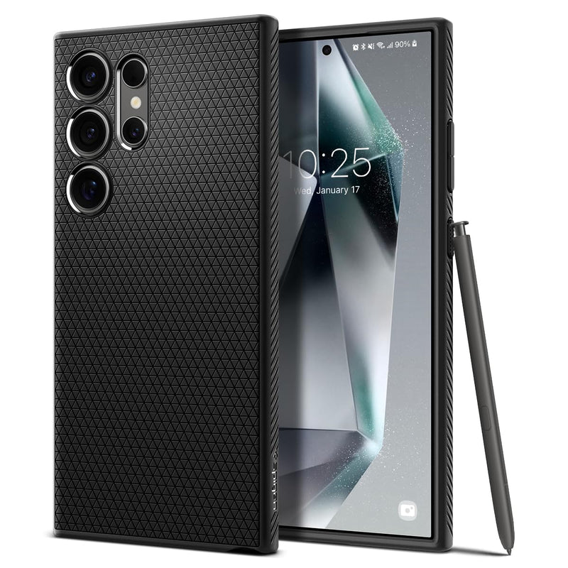 [Australia - AusPower] - Spigen Liquid Air Designed for Galaxy S24 Ultra Case (2024), [Military-Grade Protection] - Matte Black 