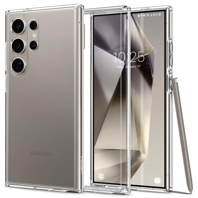 [Australia - AusPower] - Spigen Ultra Hybrid Designed for Galaxy S24 Ultra Case (2024), [Anti-Yellowing] [Military-Grade Protection] - Crystal Clear 