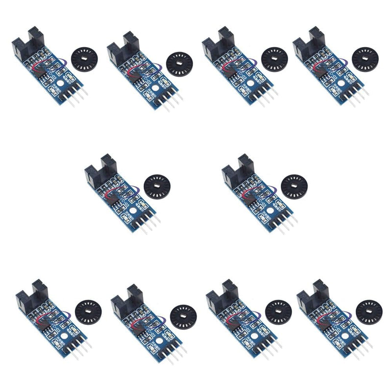 [Australia - AusPower] - 10sets Speed Measuring Sensor LM393 Speed Measuring Module Sensor Slot Type IR Optocoupler DIY Kit with Encoders 
