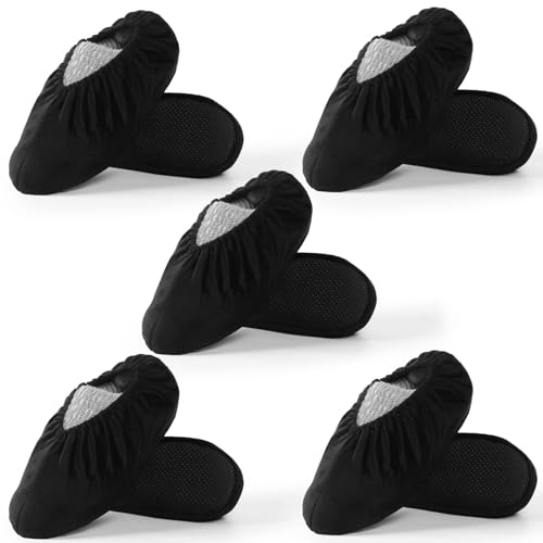 10 Pairs of Reusable Shoe Covers Shoes Non-Slip and Wear-Resistant Machine Washable EU37-43 Black - 5 Pairs