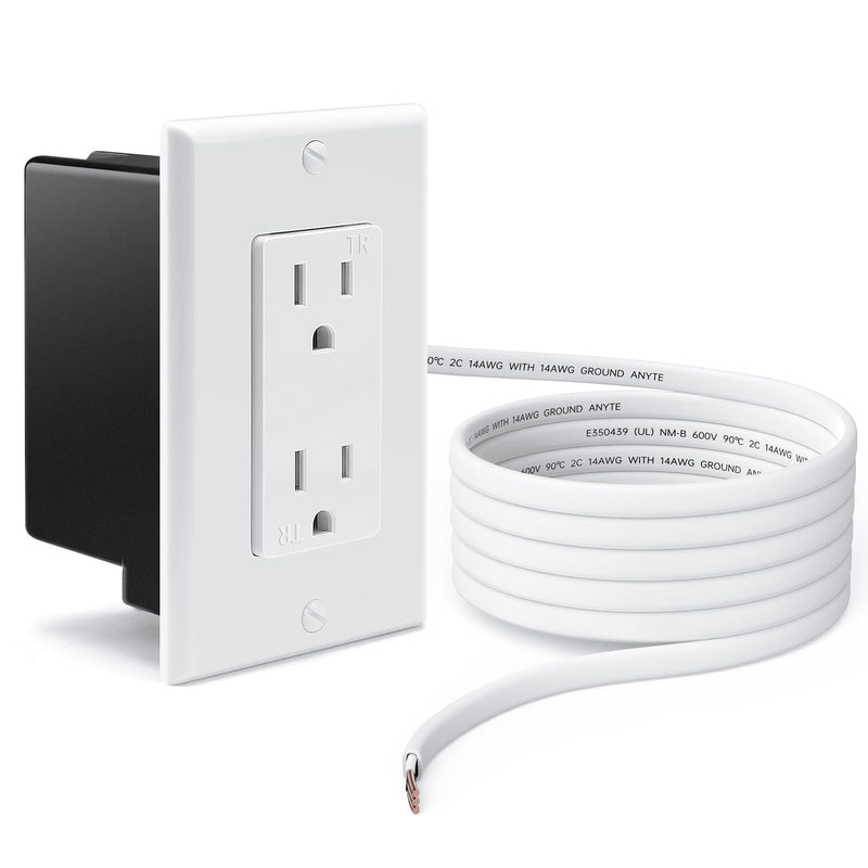[Australia - AusPower] - ELECPOW In Wall Outlet Relocation Kit, Power Plug Outlet Extender for Relocating Unreachable Power Outlets, In Wall Power Outlet Plate Remodel & Relocation, 2 AC Outlets 